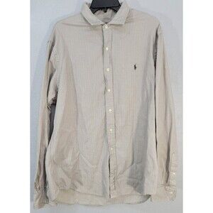 Polo Ralph Lauren Mens Herringbone Slim Fit Long Sleeve Button Down Shirt Sz XXL